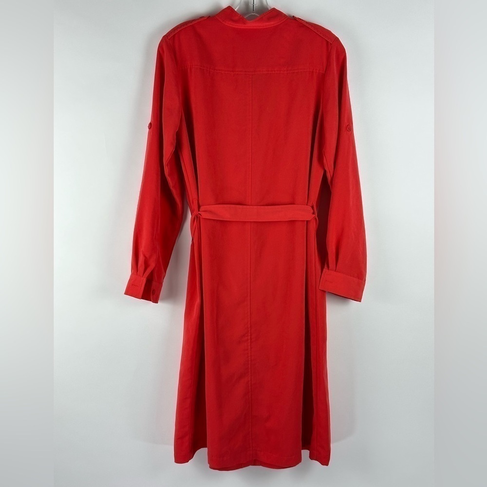 Women's Double Pocketed Long Sleeve Belted Dress - Picture 5 of 8